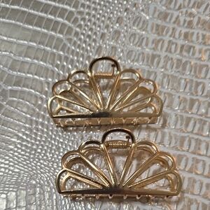 Gold Metal Hair Clips